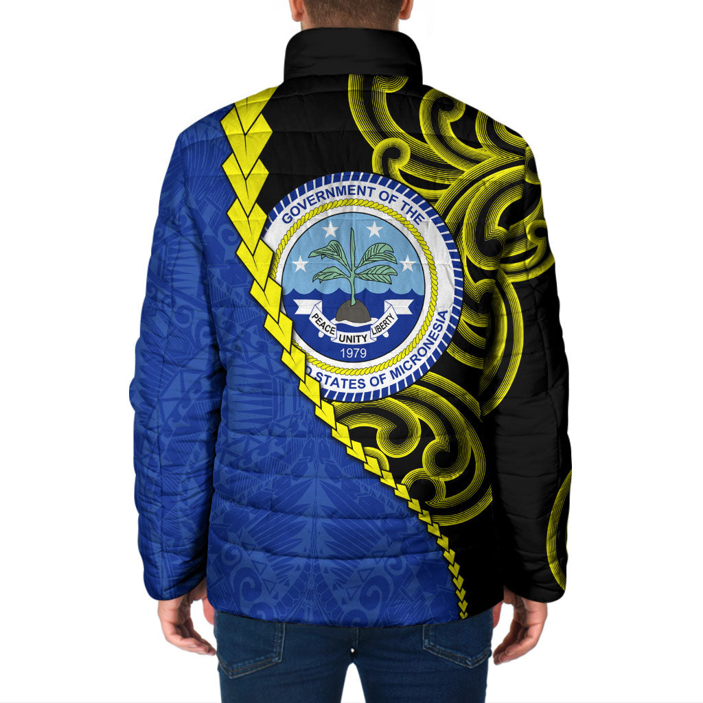 Federated States Of Micronesia FSM Padded Jacket Pacific Islander Tribal Swirl Geometric Pattern TS04 - Polynesian Pride