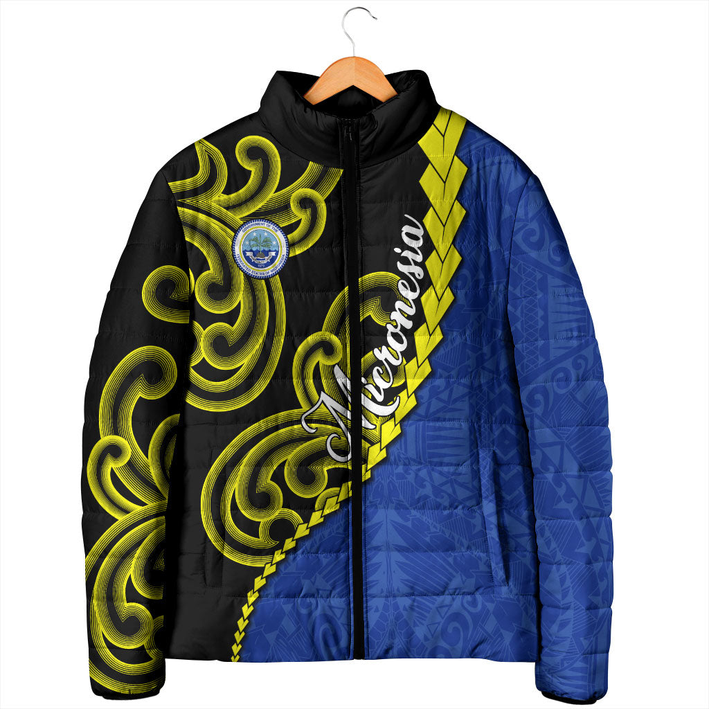 Federated States Of Micronesia FSM Padded Jacket Pacific Islander Tribal Swirl Geometric Pattern TS04 - Polynesian Pride