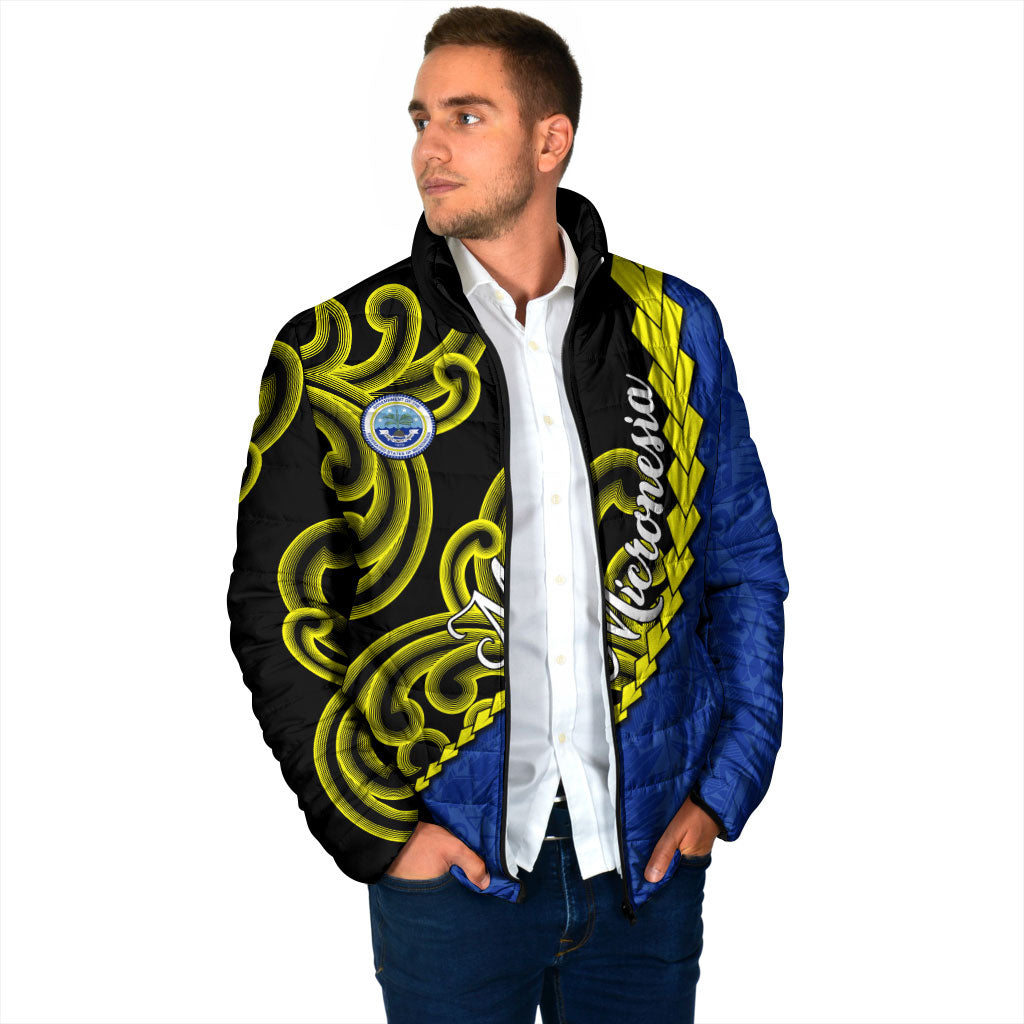 Federated States Of Micronesia FSM Padded Jacket Pacific Islander Tribal Swirl Geometric Pattern TS04 - Polynesian Pride