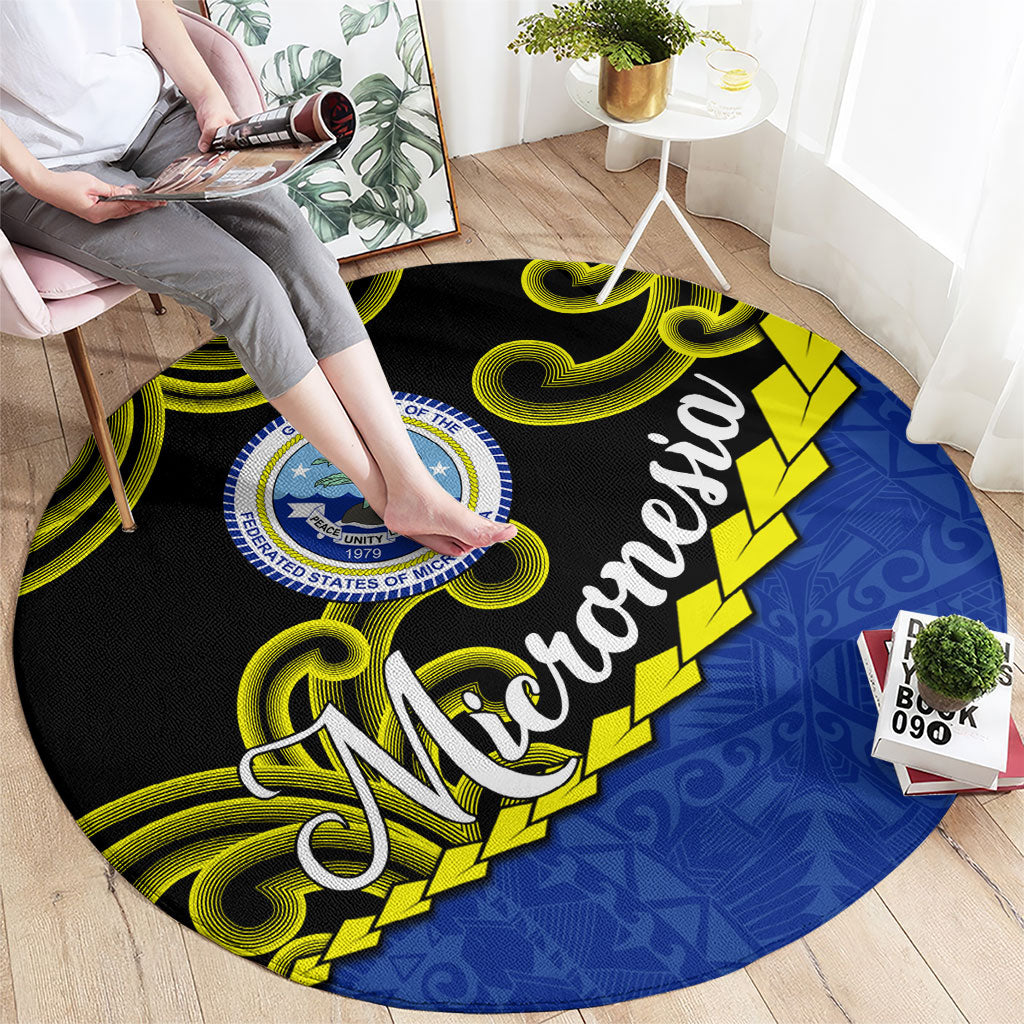 Federated States Of Micronesia FSM Round Carpet Pacific Islander Tribal Swirl Geometric Pattern TS04 - Polynesian Pride