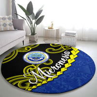 Federated States Of Micronesia FSM Round Carpet Pacific Islander Tribal Swirl Geometric Pattern TS04 - Polynesian Pride