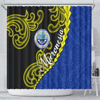 Federated States Of Micronesia FSM Shower Curtain Pacific Islander Tribal Swirl Geometric Pattern TS04 - Polynesian Pride