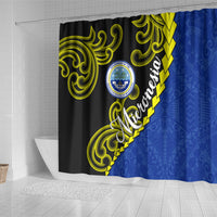 Federated States Of Micronesia FSM Shower Curtain Pacific Islander Tribal Swirl Geometric Pattern TS04 - Polynesian Pride
