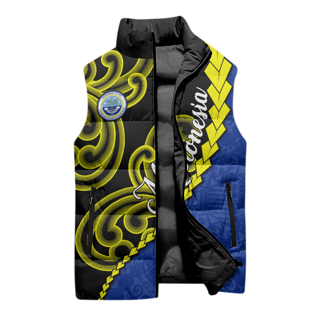 Federated States Of Micronesia FSM Sleeveless Puffer Jacket Pacific Islander Tribal Swirl Geometric Pattern TS04 - Polynesian Pride