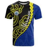 Federated States Of Micronesia FSM T Shirt Pacific Islander Tribal Swirl Geometric Pattern TS04 Black Blue - Polynesian Pride