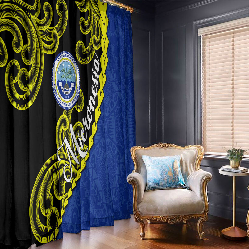Federated States Of Micronesia FSM Window Curtain Pacific Islander Tribal Swirl Geometric Pattern TS04 - Polynesian Pride