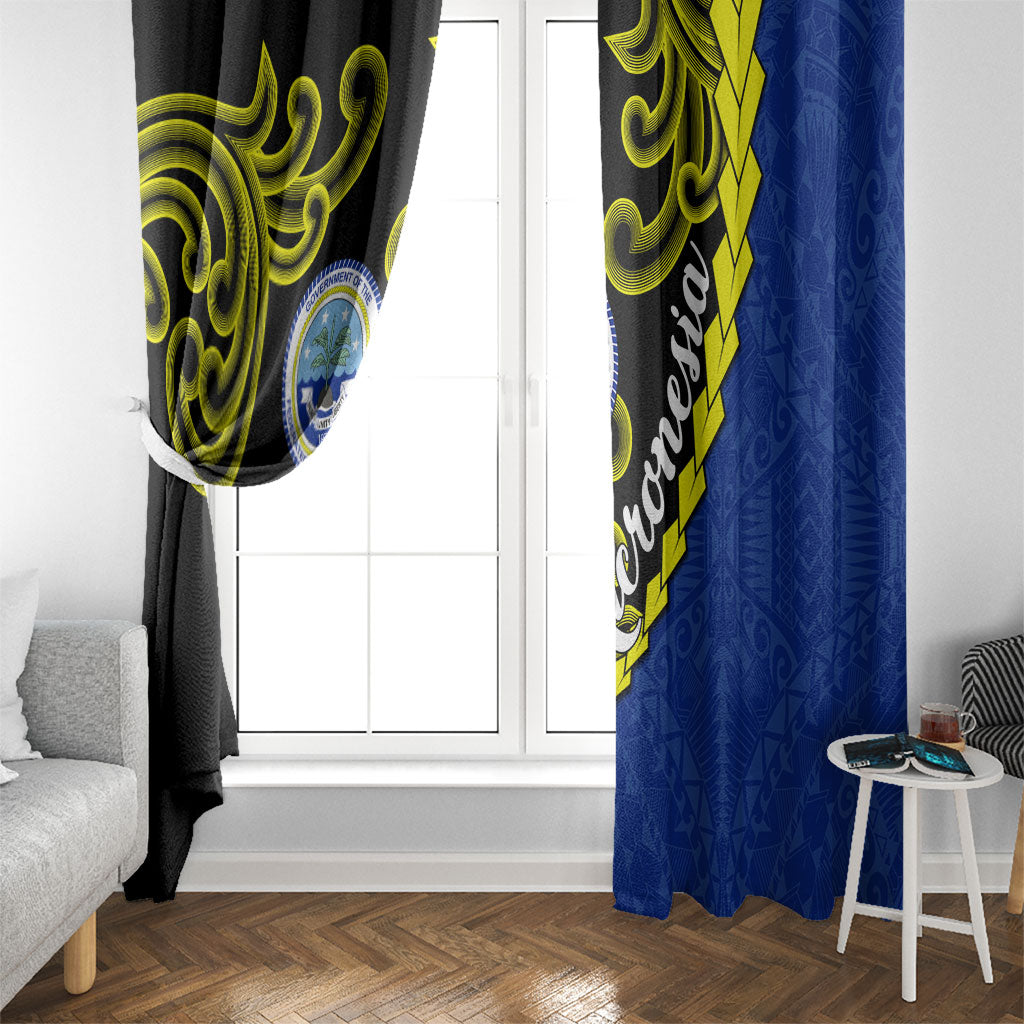 Federated States Of Micronesia FSM Window Curtain Pacific Islander Tribal Swirl Geometric Pattern TS04 - Polynesian Pride