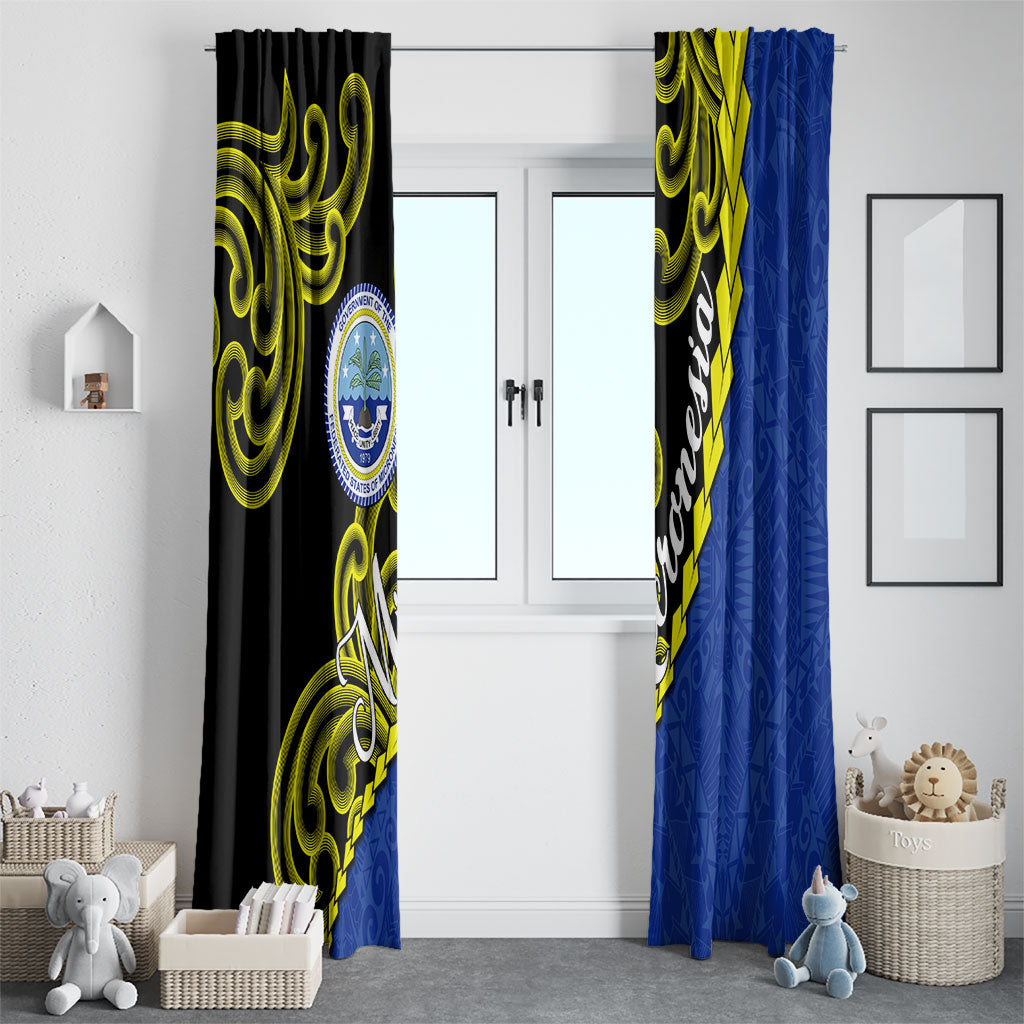 Federated States Of Micronesia FSM Window Curtain Pacific Islander Tribal Swirl Geometric Pattern TS04 - Polynesian Pride