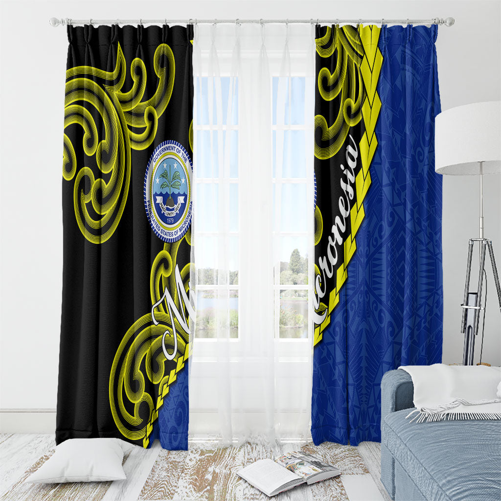 Federated States Of Micronesia FSM Window Curtain Pacific Islander Tribal Swirl Geometric Pattern TS04 - Polynesian Pride