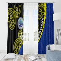Federated States Of Micronesia FSM Window Curtain Pacific Islander Tribal Swirl Geometric Pattern TS04 - Polynesian Pride