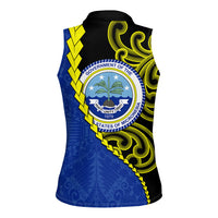 Federated States Of Micronesia FSM Women Sleeveless Polo Shirt Pacific Islander Tribal Swirl Geometric Pattern TS04 - Polynesian Pride