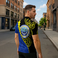 Federated States Of Micronesia FSM Zipper Polo Shirt Pacific Islander Tribal Swirl Geometric Pattern TS04 - Polynesian Pride
