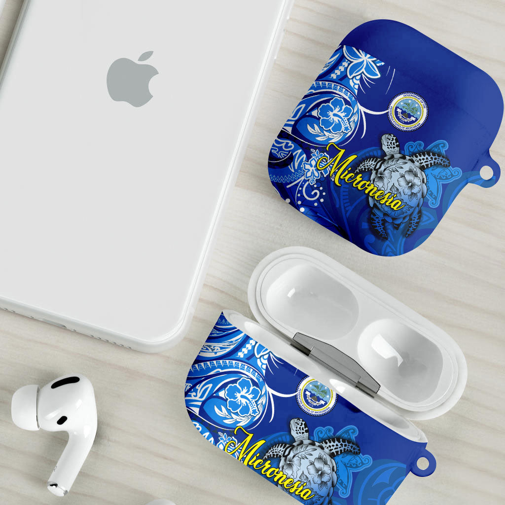 Micronesia Sea Turtle AirPods Case Federated States Of Micronesia Tribal Floral Pattern TS04 - Polynesian Pride