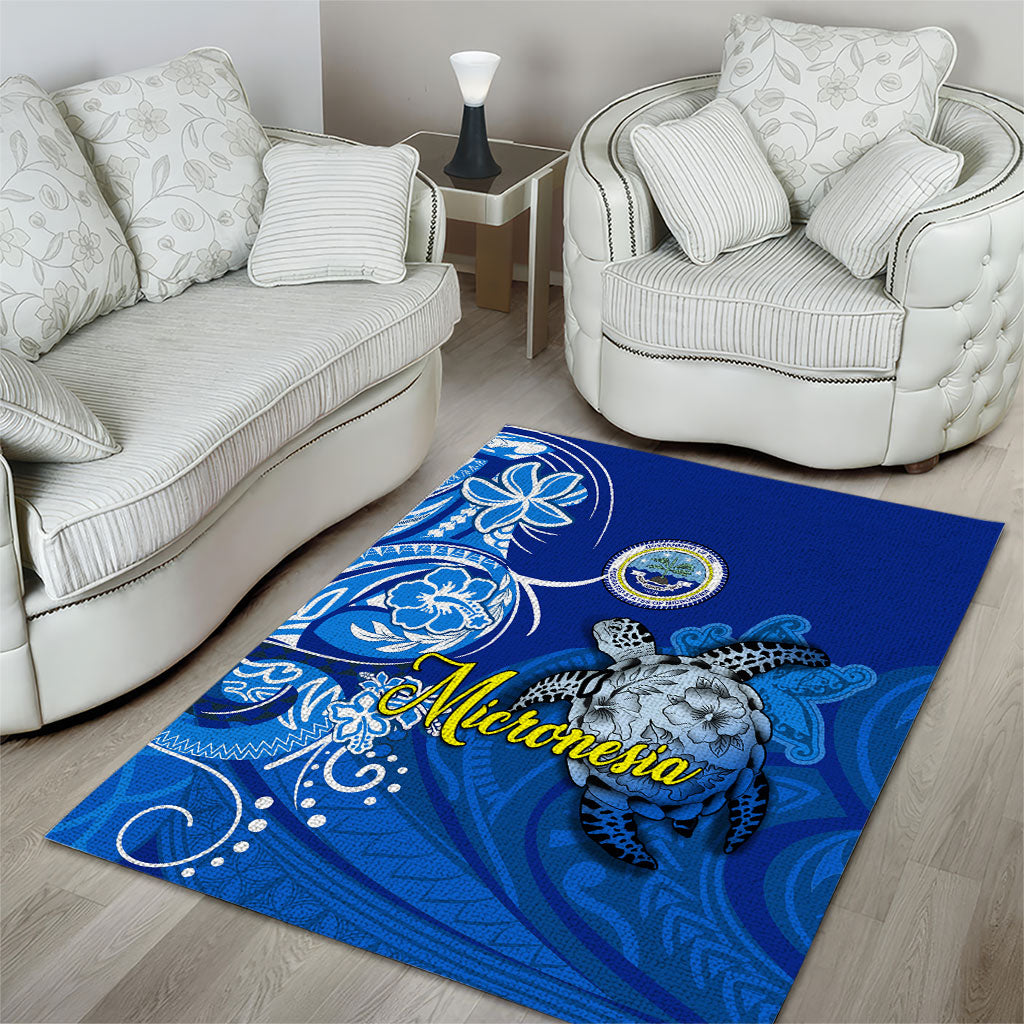Micronesia Sea Turtle Area Rug Federated States Of Micronesia Tribal Floral Pattern TS04 - Polynesian Pride