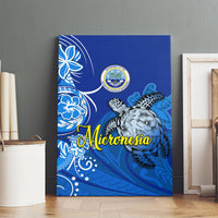 Micronesia Sea Turtle Canvas Wall Art Federated States Of Micronesia Tribal Floral Pattern TS04 - Polynesian Pride