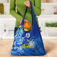 Micronesia Sea Turtle Grocery Bag Federated States Of Micronesia Tribal Floral Pattern TS04 - Polynesian Pride