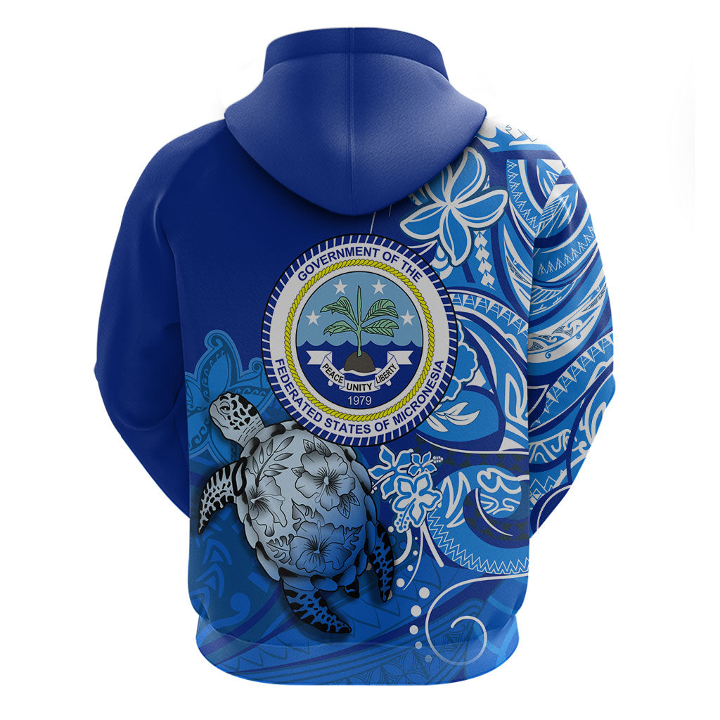 Micronesia Sea Turtle Hoodie Federated States Of Micronesia Tribal Floral Pattern TS04 - Polynesian Pride