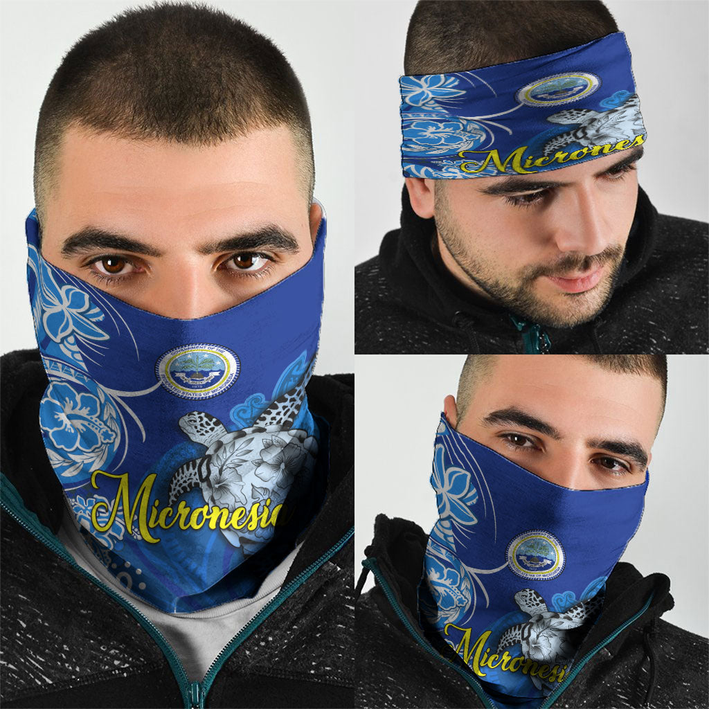 Micronesia Sea Turtle Neck Gaiter Federated States Of Micronesia Tribal Floral Pattern TS04 - Polynesian Pride