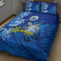 Micronesia Sea Turtle Quilt Bed Set Federated States Of Micronesia Tribal Floral Pattern TS04 - Polynesian Pride