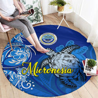 Micronesia Sea Turtle Round Carpet Federated States Of Micronesia Tribal Floral Pattern TS04 - Polynesian Pride