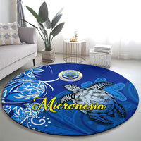 Micronesia Sea Turtle Round Carpet Federated States Of Micronesia Tribal Floral Pattern TS04 - Polynesian Pride