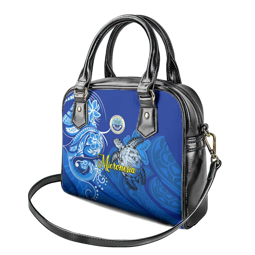 Micronesia Sea Turtle Shoulder Handbag Federated States Of Micronesia Tribal Floral Pattern TS04 - Polynesian Pride