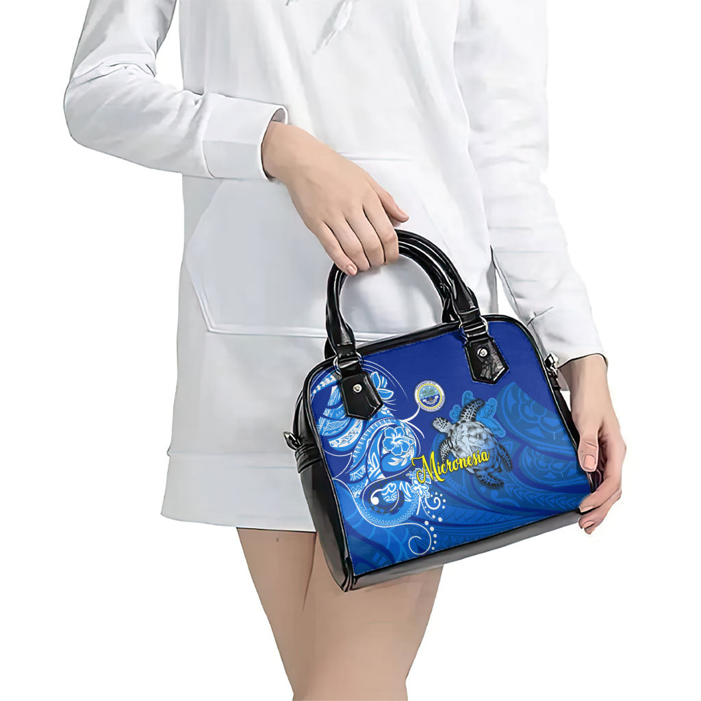 Micronesia Sea Turtle Shoulder Handbag Federated States Of Micronesia Tribal Floral Pattern TS04 - Polynesian Pride