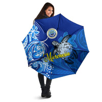 Micronesia Sea Turtle Umbrella Federated States Of Micronesia Tribal Floral Pattern TS04 - Polynesian Pride