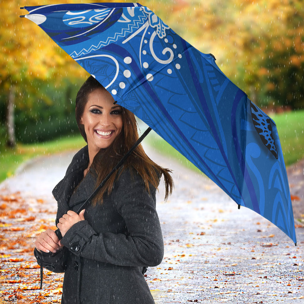 Micronesia Sea Turtle Umbrella Federated States Of Micronesia Tribal Floral Pattern TS04 - Polynesian Pride