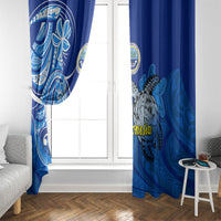 Micronesia Sea Turtle Window Curtain Federated States Of Micronesia Tribal Floral Pattern TS04 - Polynesian Pride