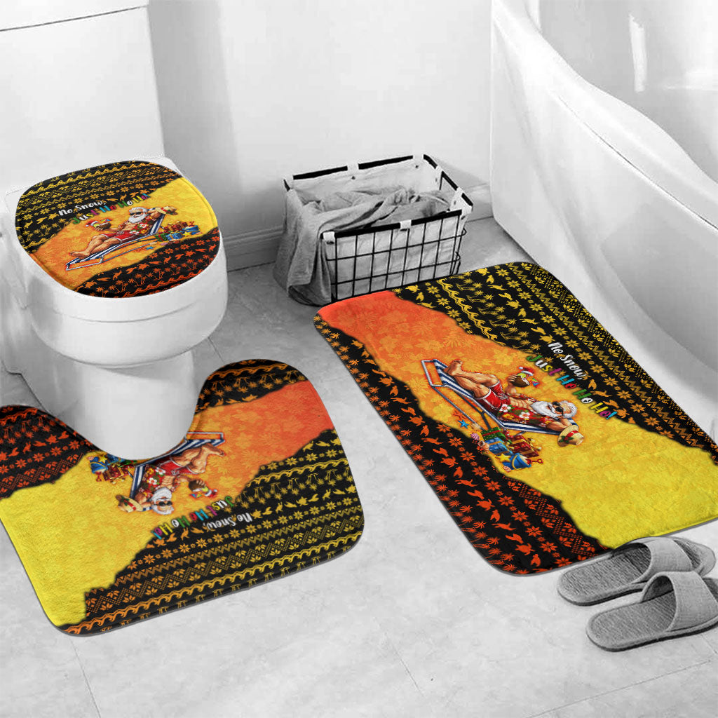 Tropical Christmas In July Santa Claus Bathroom Set Festive Hawaiian With Beach Reindeer Sleigh