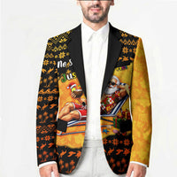 Tropical Christmas In July Santa Claus Blazer Festive Hawaiian With Beach Reindeer Sleigh