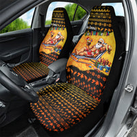 Tropical Christmas In July Santa Claus Car Seat Cover Festive Hawaiian With Beach Reindeer Sleigh