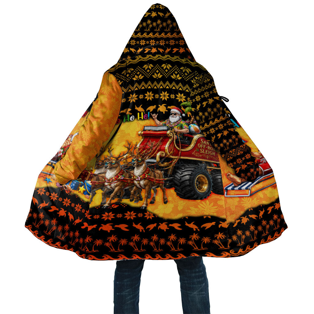 Tropical Christmas In July Santa Claus Cloak Festive Hawaiian With Beach Reindeer Sleigh