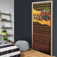 Tropical Christmas In July Santa Claus Door Cover Festive Hawaiian With Beach Reindeer Sleigh