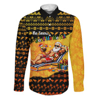 Tropical Christmas In July Santa Claus Family Matching Off Shoulder Maxi Dress and Hawaiian Shirt Festive Hawaiian With Beach Reindeer Sleigh