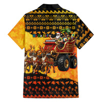 Tropical Christmas In July Santa Claus Family Matching Summer Maxi Dress and Hawaiian Shirt Festive Hawaiian With Beach Reindeer Sleigh