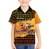 Tropical Christmas In July Santa Claus Hawaiian Shirt Festive Hawaiian With Beach Reindeer Sleigh