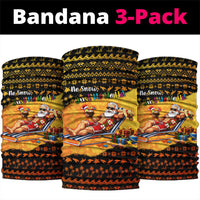 Tropical Christmas In July Santa Claus Neck Gaiter Festive Hawaiian With Beach Reindeer Sleigh