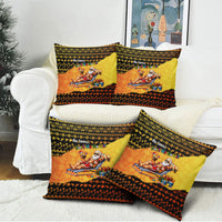 Tropical Christmas In July Santa Claus Pillow Cover Festive Hawaiian With Beach Reindeer Sleigh