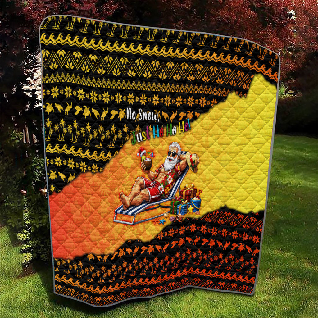 Tropical Christmas In July Santa Claus Quilt Festive Hawaiian With Beach Reindeer Sleigh