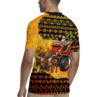Tropical Christmas In July Santa Claus Rugby Jersey Festive Hawaiian With Beach Reindeer Sleigh