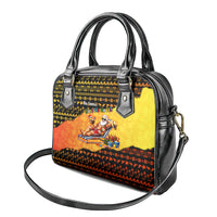 Tropical Christmas In July Santa Claus Shoulder Handbag Festive Hawaiian With Beach Reindeer Sleigh