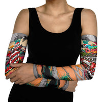 Tropical Christmas In July Candy Cane Surf Arm Sleeves Vibrant Street Art Beach Graffiti Graphic