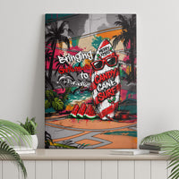 Tropical Christmas In July Candy Cane Surf Canvas Wall Art Vibrant Street Art Beach Graffiti Graphic