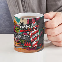 Tropical Christmas In July Candy Cane Surf Ceramic Mug Vibrant Street Art Beach Graffiti Graphic