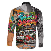 Tropical Christmas In July Candy Cane Surf Family Matching Summer Maxi Dress and Hawaiian Shirt Vibrant Street Art Beach Graffiti Graphic