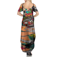 Tropical Christmas In July Candy Cane Surf Family Matching Summer Maxi Dress and Hawaiian Shirt Vibrant Street Art Beach Graffiti Graphic