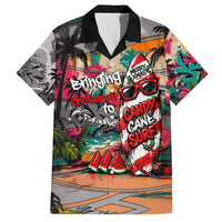 Tropical Christmas In July Candy Cane Surf Hawaiian Shirt Vibrant Street Art Beach Graffiti Graphic