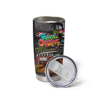 Tropical Christmas In July Candy Cane Surf Tumbler Cup Vibrant Street Art Beach Graffiti Graphic